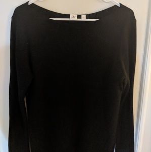 Gap Black Boat Neck Ribbed Sweater